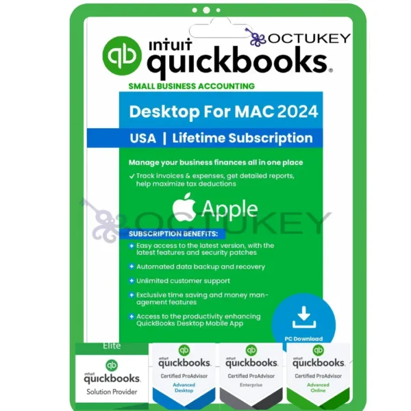 QuickBooks Desktop MAC 2024 Lifetime Activation – 3 USERS
